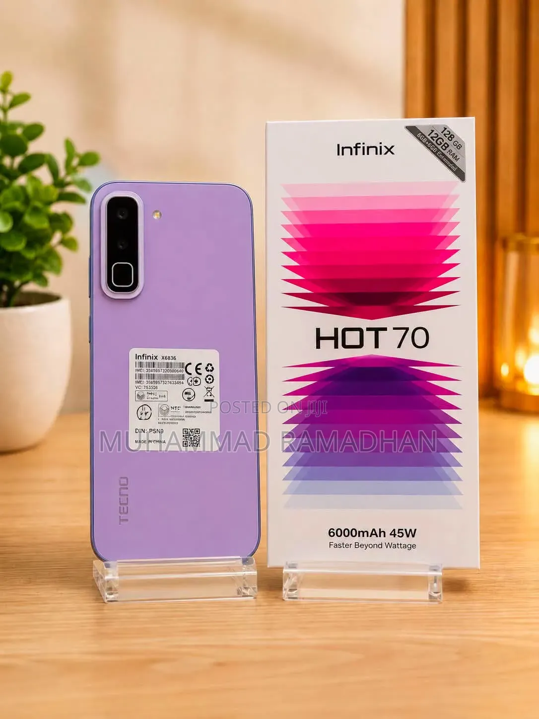 New Infinix Hot 70 128 GB Purple