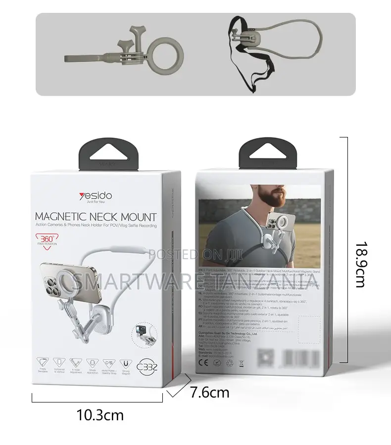 Yesido Magnetic Neck Mount for Action Cameras and Smartphones