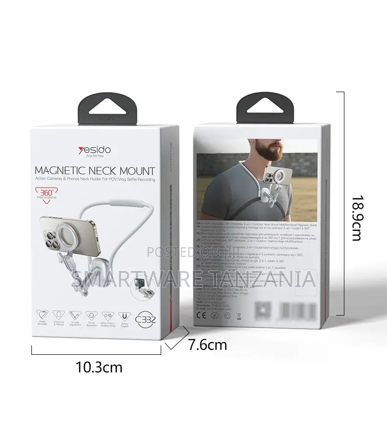 Yesido Magnetic Neck Mount for Action Cameras and Smartphones