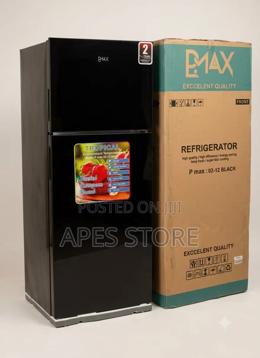Pmax Fridge Black Kioo