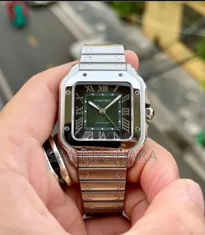 Santos De Cartier Large Model Original Quality Water Resistant Silver