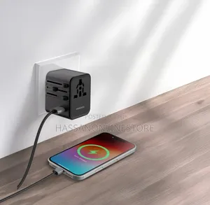 Porodo GaN Universal Travel Multi-Port Quick Charger – Black