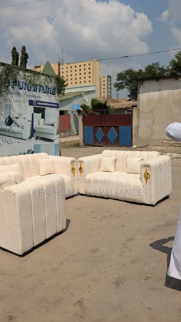 Luxury Sofa Set 2:2:1 Fiber and Spring Color Cream