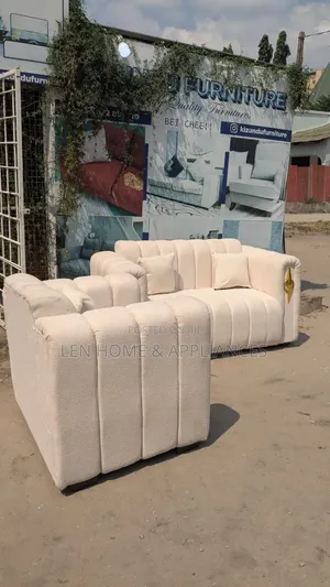 Luxury Sofa Set 2:2:1 Fiber and Spring Color Cream