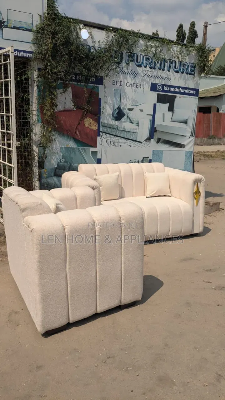 Luxury Sofa Set 2:2:1 Fiber and Spring Color Cream