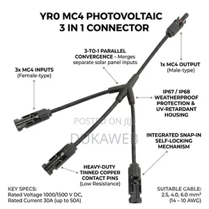YRO MC4 Photovoltaic 3-in-1 Connector