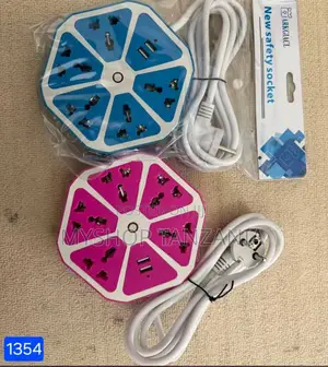 Round Shaped 5 Way Extension Socket