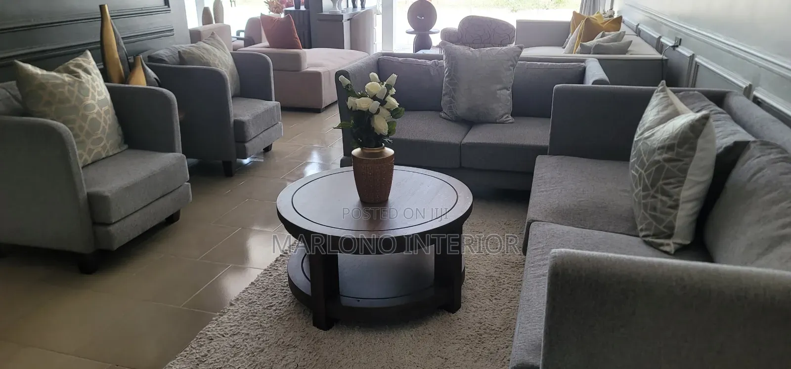 Sofa Set Ya Watu 7 – 3+2+1+1 Grey Fabric