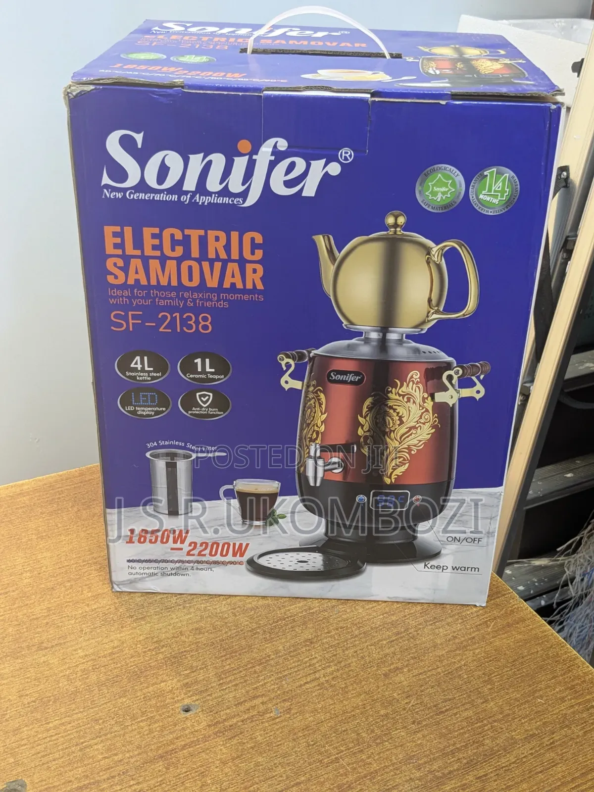 Sonifer SF-2138 Electric Kettle - 4L With 1L Ceramic Teapot