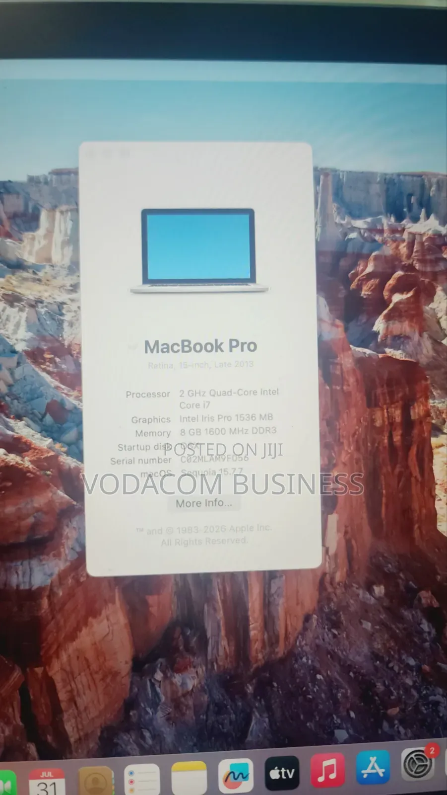 Laptop Apple MacBook Pro 2015 8GB Intel Core i7 SSD 256GB