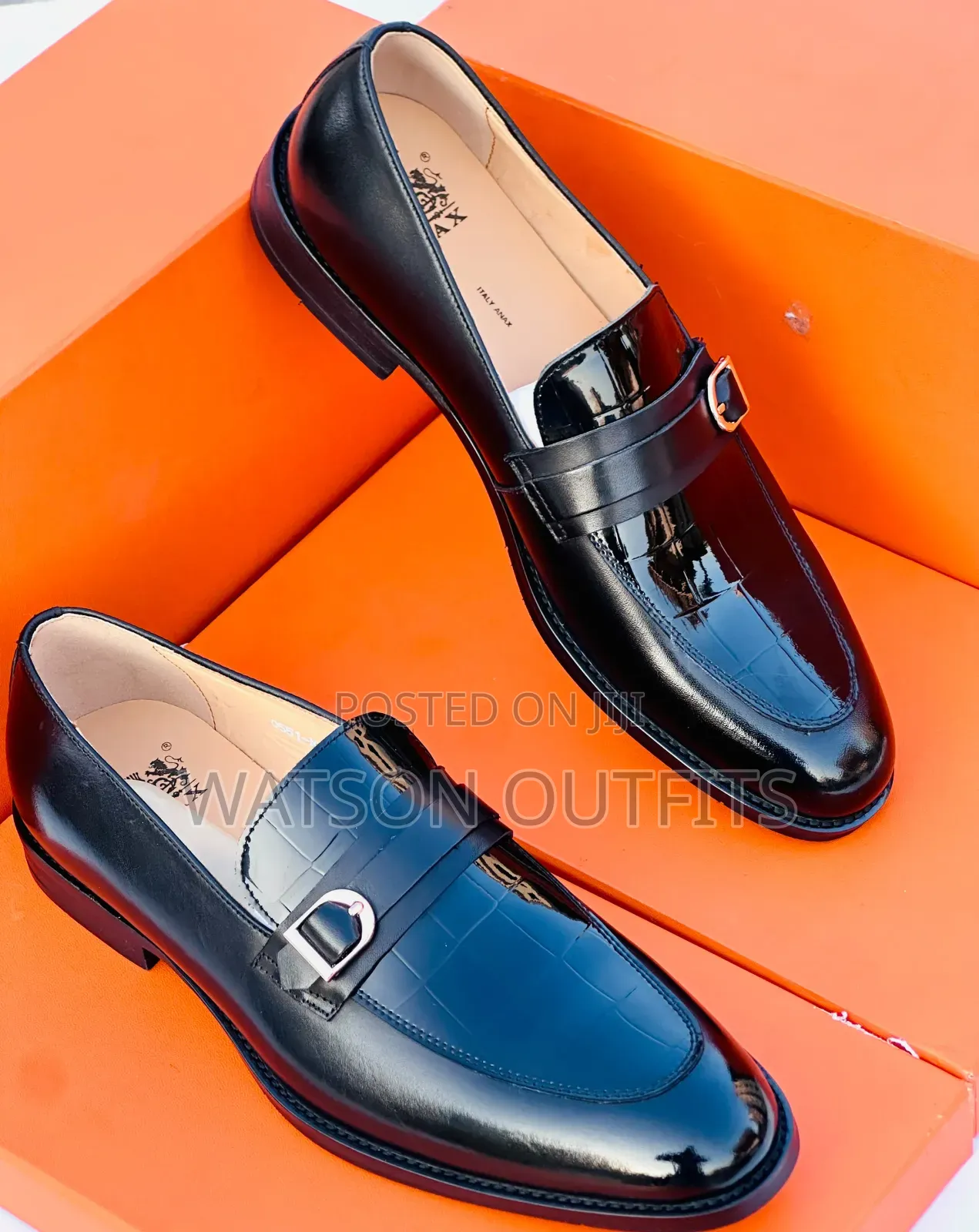 2 Colours Anax Brand Men's Leather Shoes Leather Materials Completely