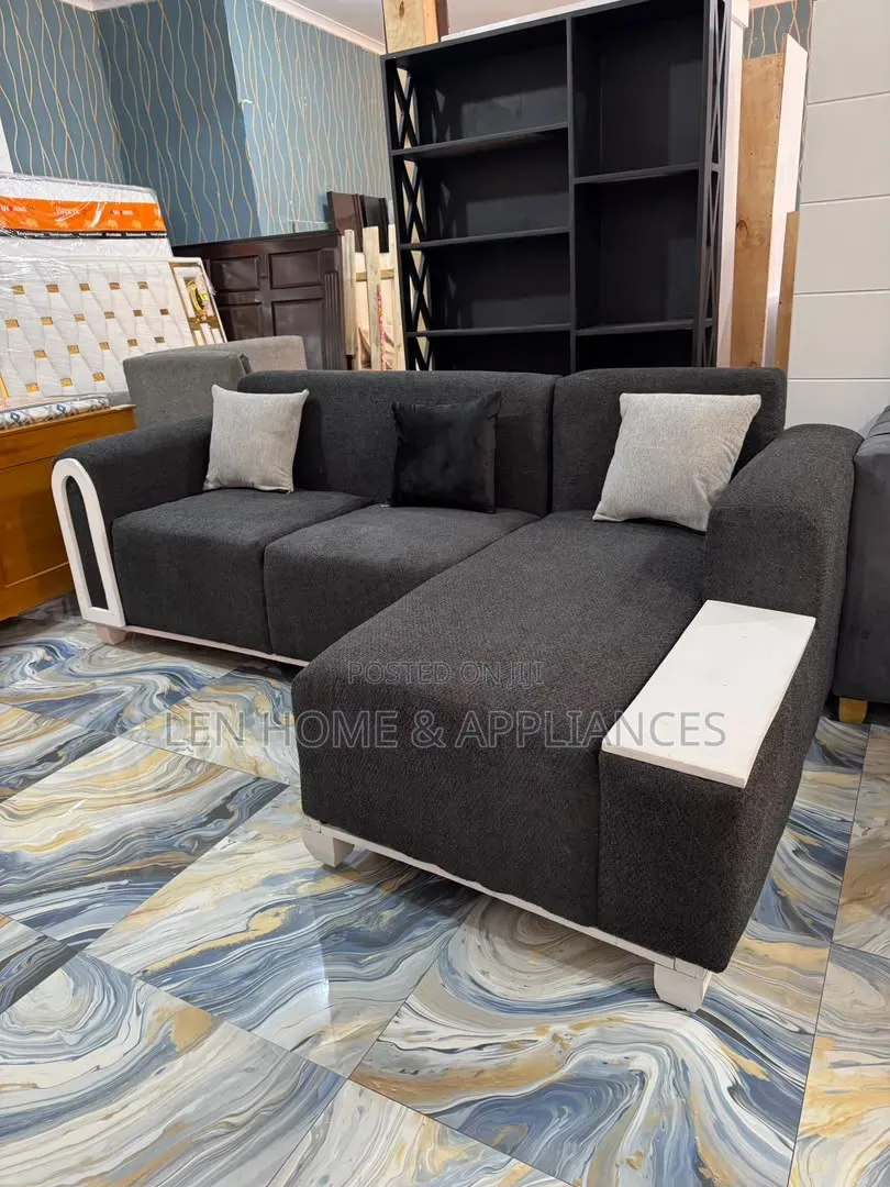 Sofa L Shape Luxury Color Grey and White