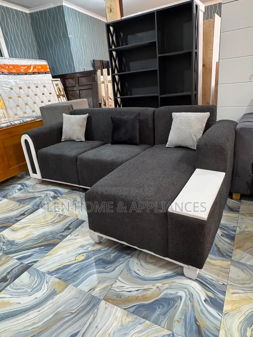 Sofa L Shape Luxury Color Grey and White