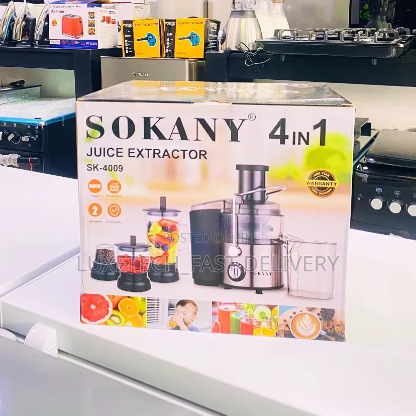 Sokany 4-in-1 Juice Extractor (800W) With Stainless Steel Blades
