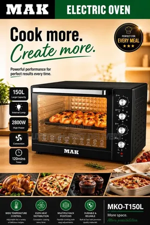 MAK 150L Extra-Large Electric Oven for Home and Commercial Use