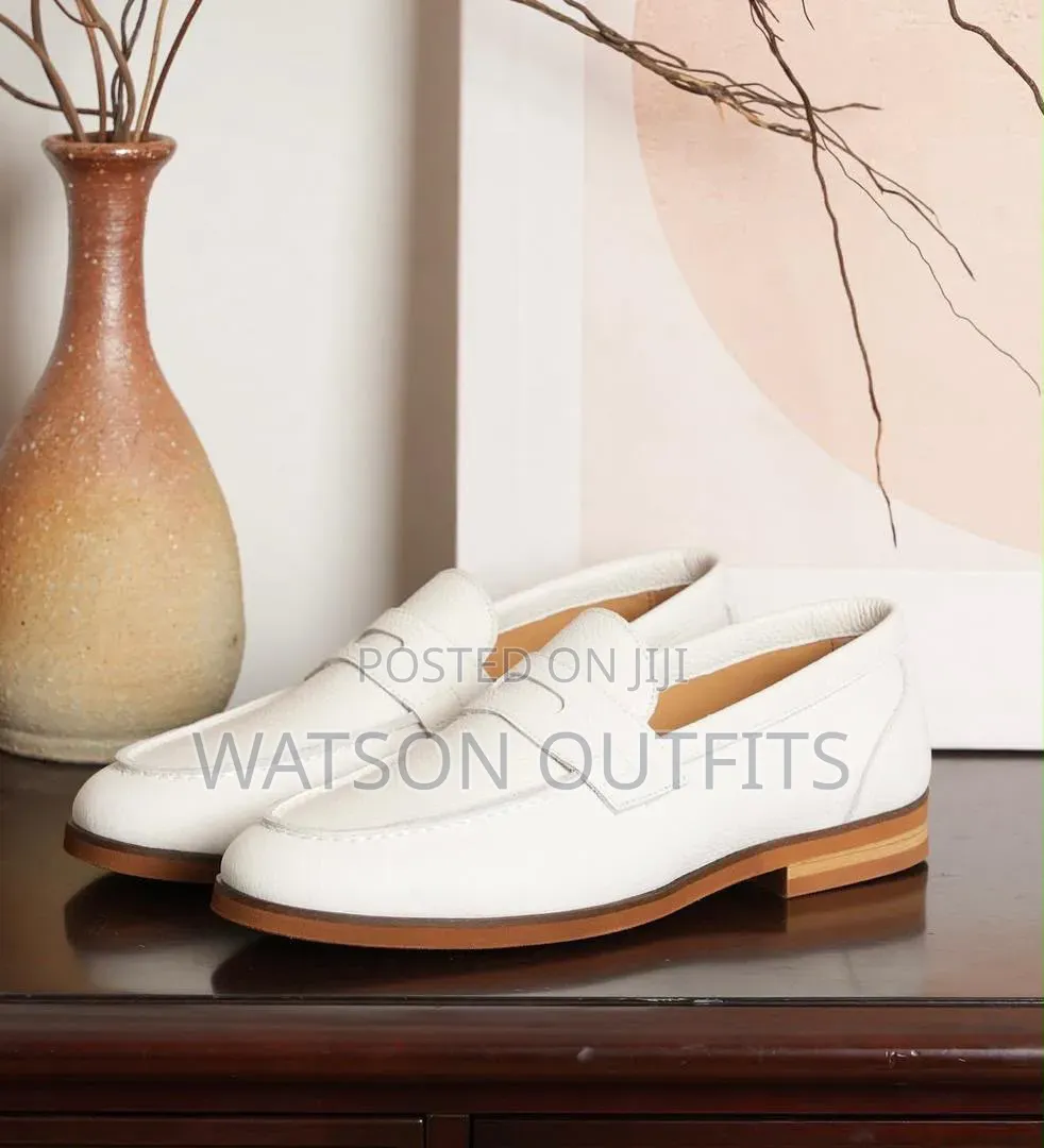 White Colour De'Rossi Brand Italy Brand Men's Leather Shoes