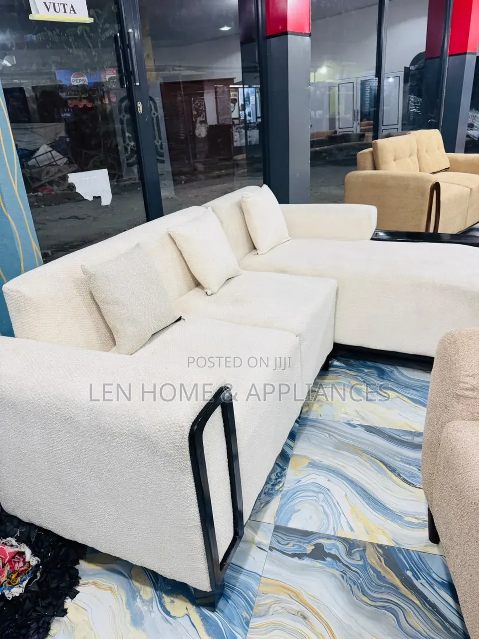 Sofa L Shape Color Cream