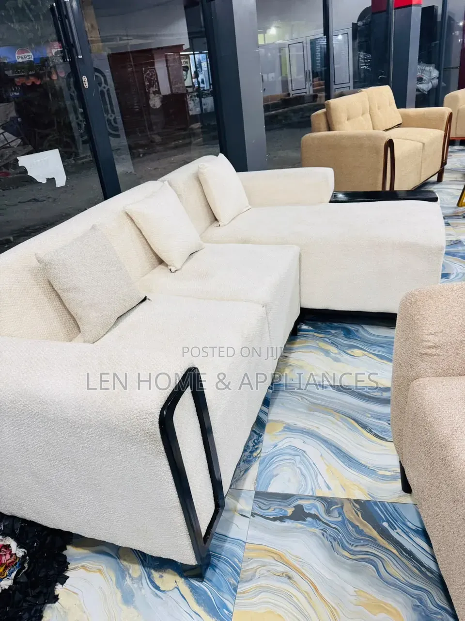 Sofa L Shape Color Cream