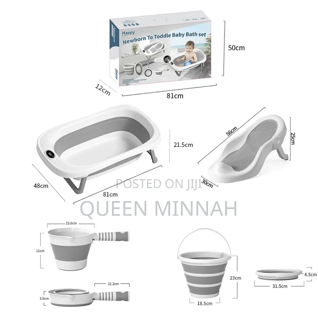 Baby Bathtub Set/ Foldable Infant Tub Set
