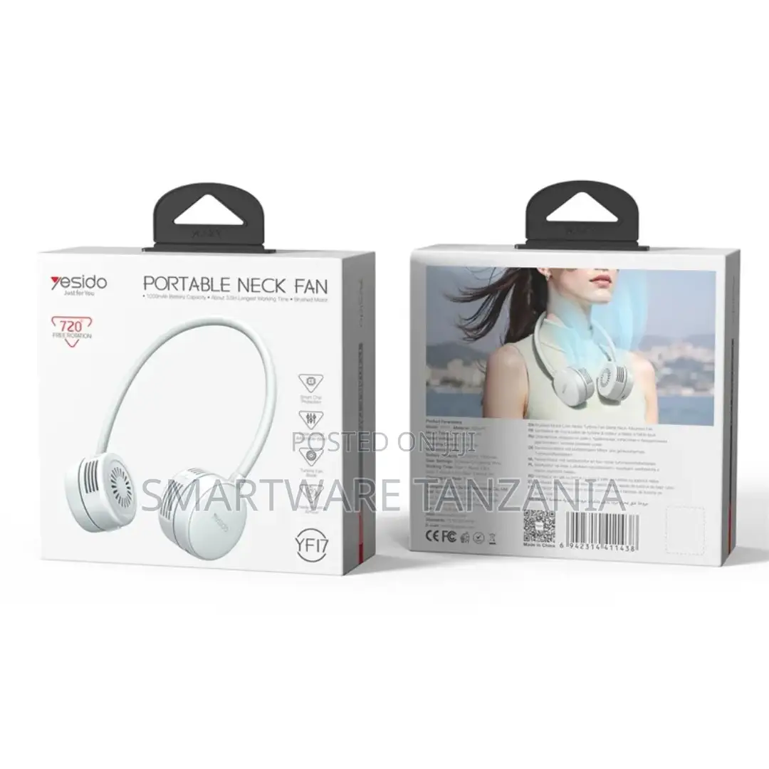 Yesido Portable Neck Fan With 1000mAh Battery, 720° Rotation