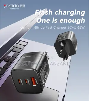 Yesido GaN Charger 65W USB-C PD Fast Charger With 3 Ports for Devices