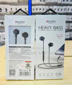 Yesido YH48 Heavy Bass Earphones, USB-L Interface, Aluminum Alloy 1.2m