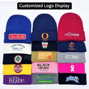 Unisex Acrylic Knit Beanie Winter Hat Custom Logo Embroidery