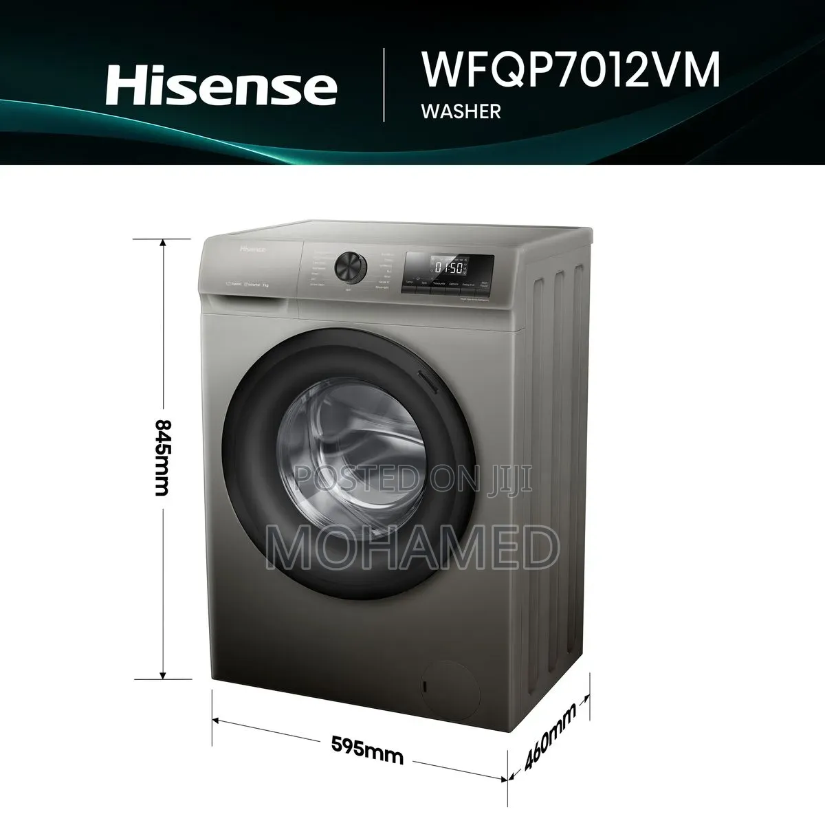 Hisense 7Kg Front Loader Washing Machine With Inverter-Wfqp7012vmt
