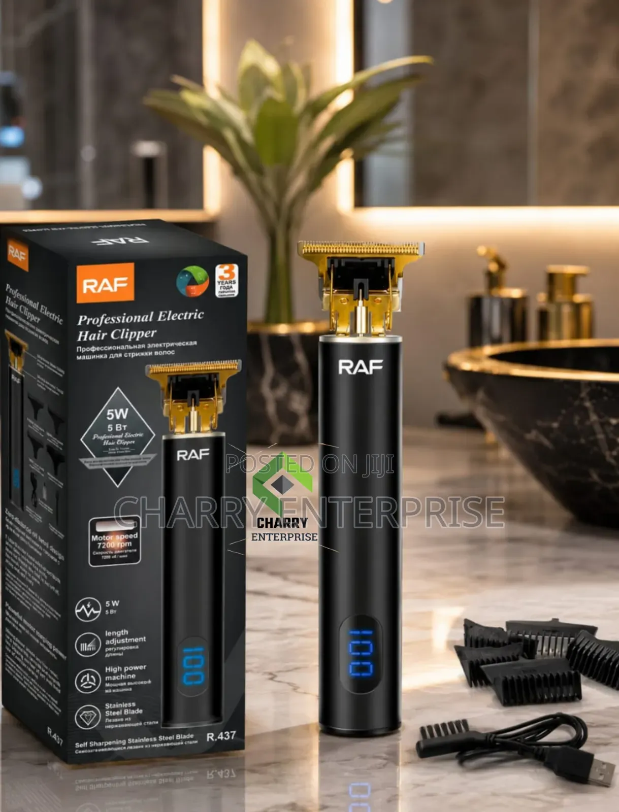 Portable RAF Professional Hair Clipper Rechargeable Mashine Ya Kunyoa