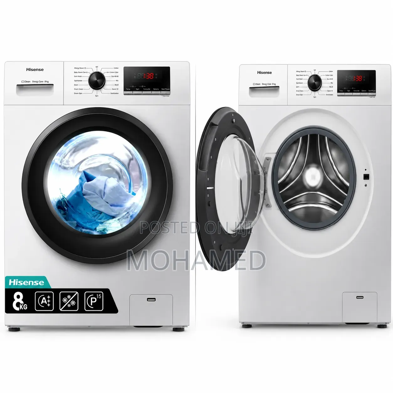 Hisense 8kg FrontLoad Wash Rinse Automatic WashingMachine(WFQP8012VMS)