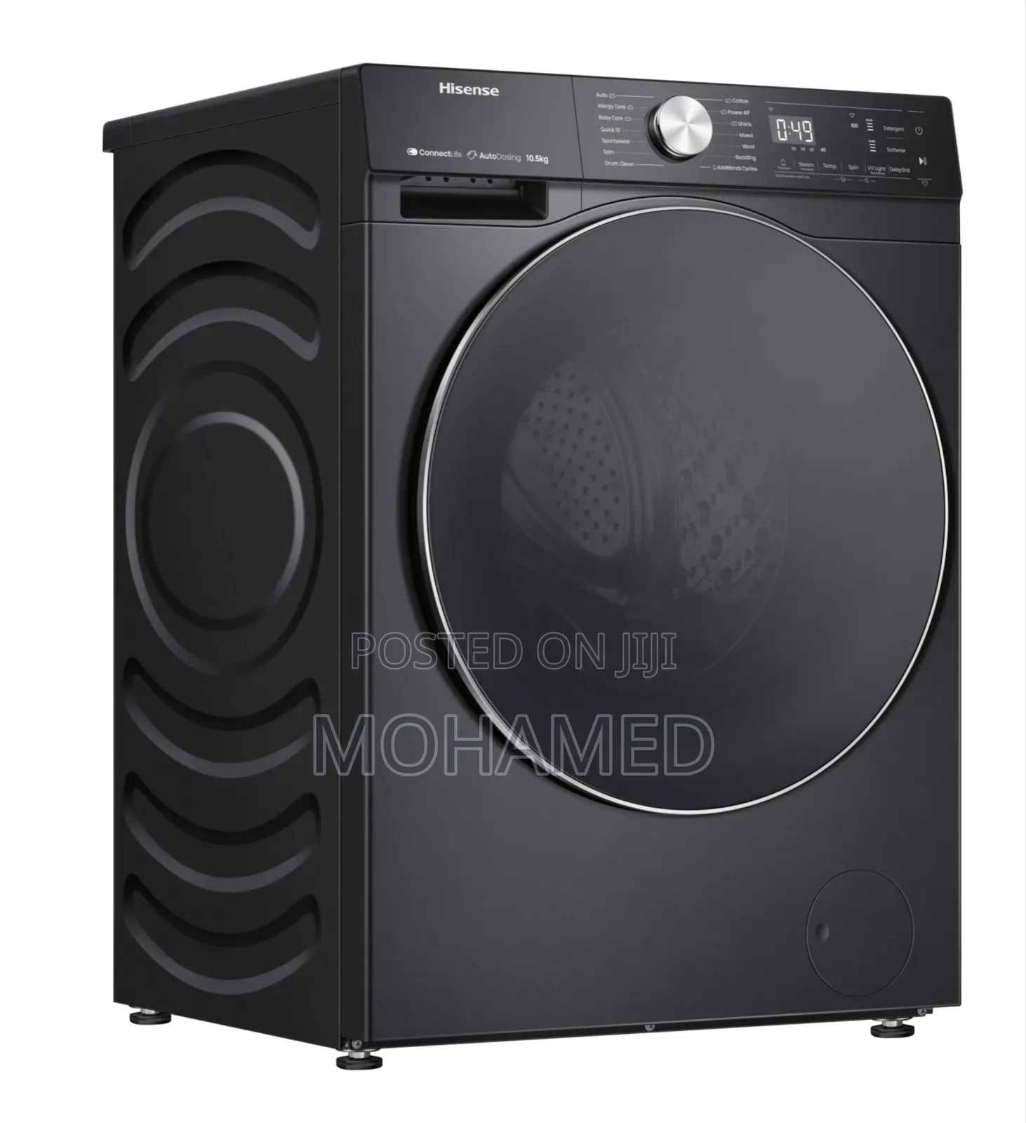Hisense Wf5s1245bb 12kg Premium Black Front Load Smart Washing Machine