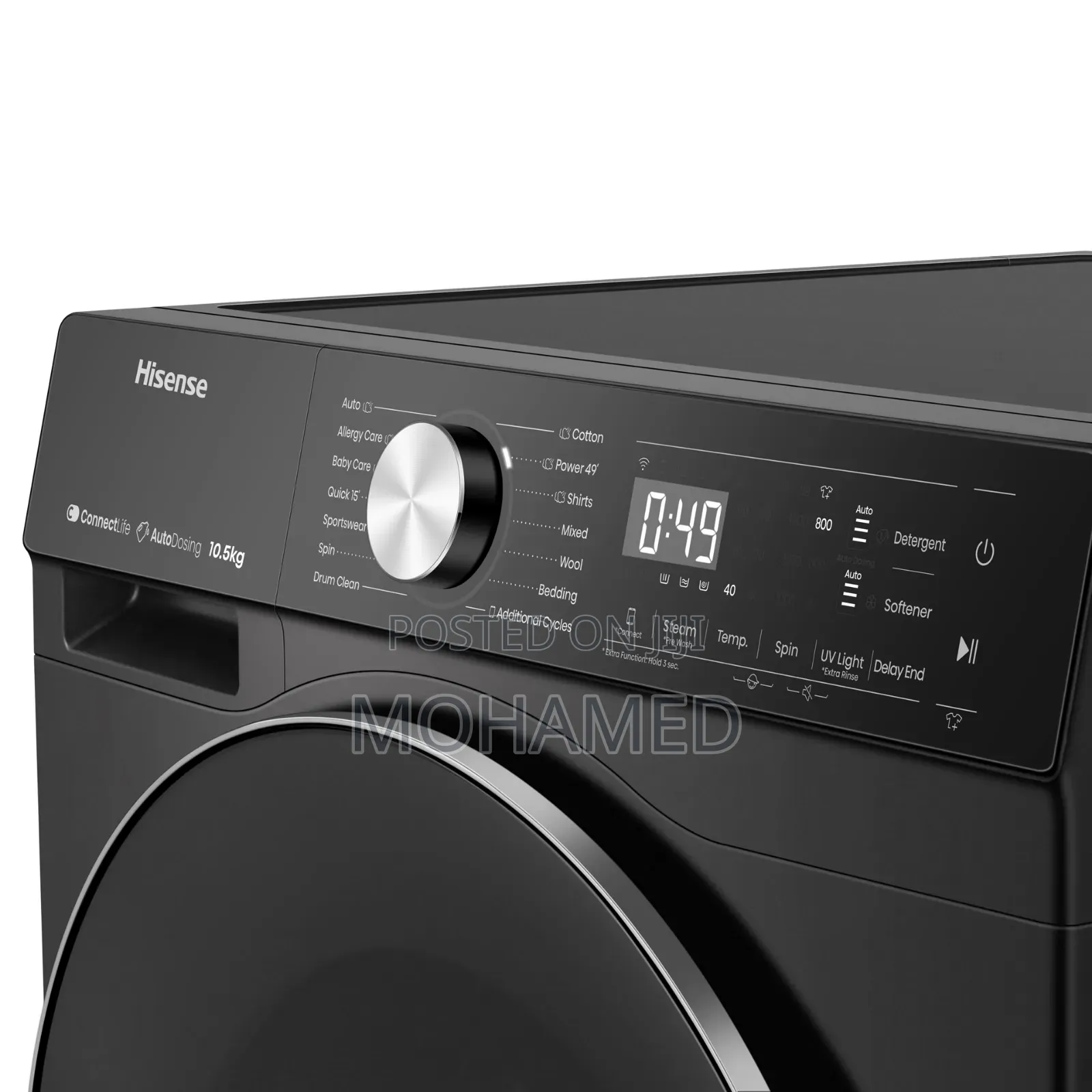 Hisense Wf5s1245bb 12kg Premium Black Front Load Smart Washing Machine