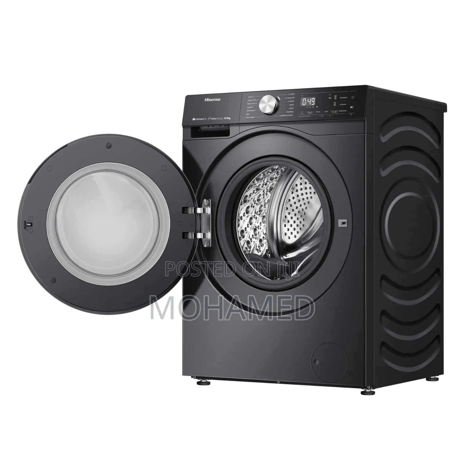 Hisense Wf5s1245bb 12kg Premium Black Front Load Smart Washing Machine