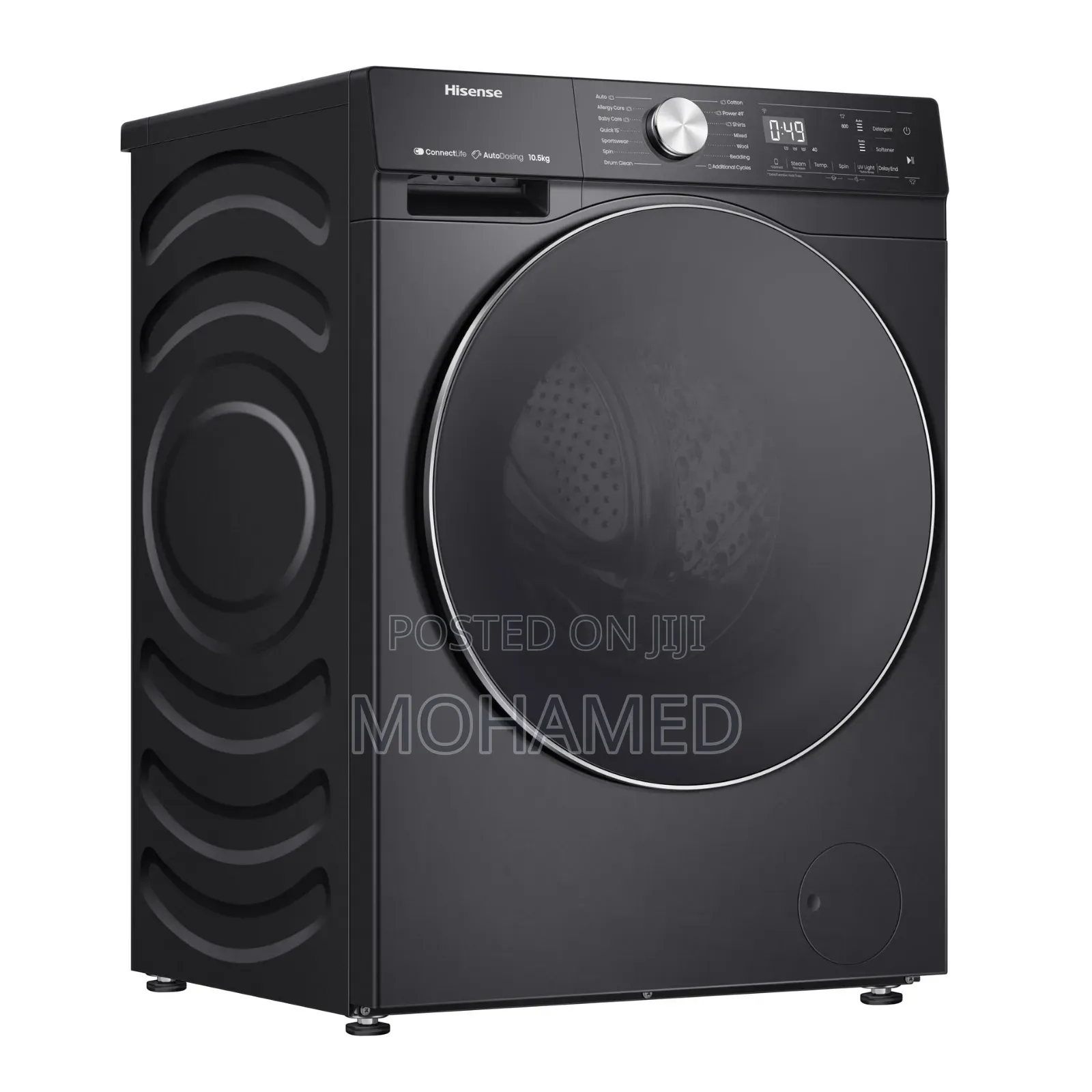 Hisense Wf5s1245bb 12kg Premium Black Front Load Smart Washing Machine