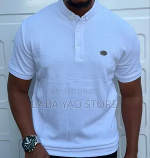 High-Grade Casual Short-Sleeved Band Collar T-Shirts