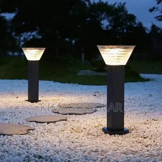 Solar Powered Outdoor Bollard Light Black