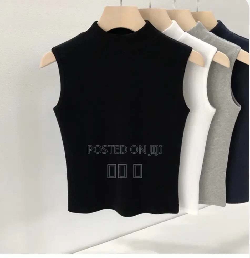 Mock‐Neck Sleeveless Knit Tank Top