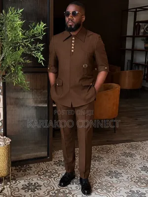 Five Button Brown Suit