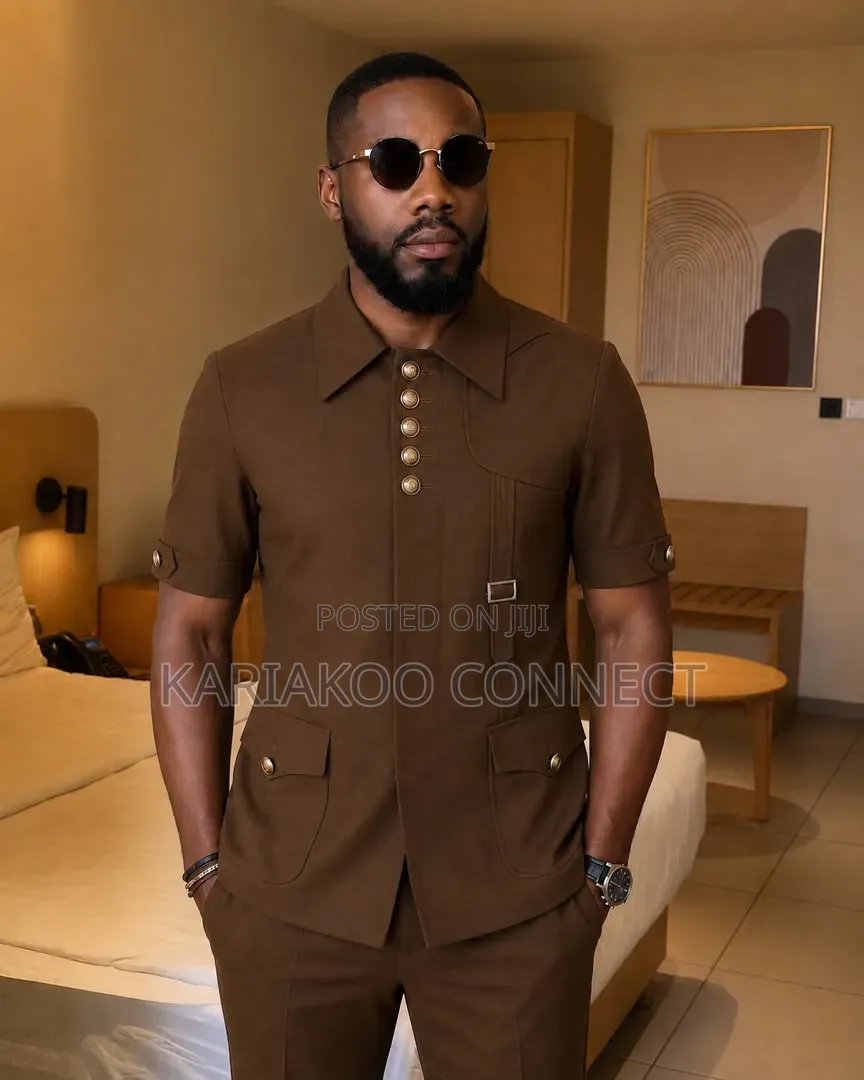 Five Button Brown Suit