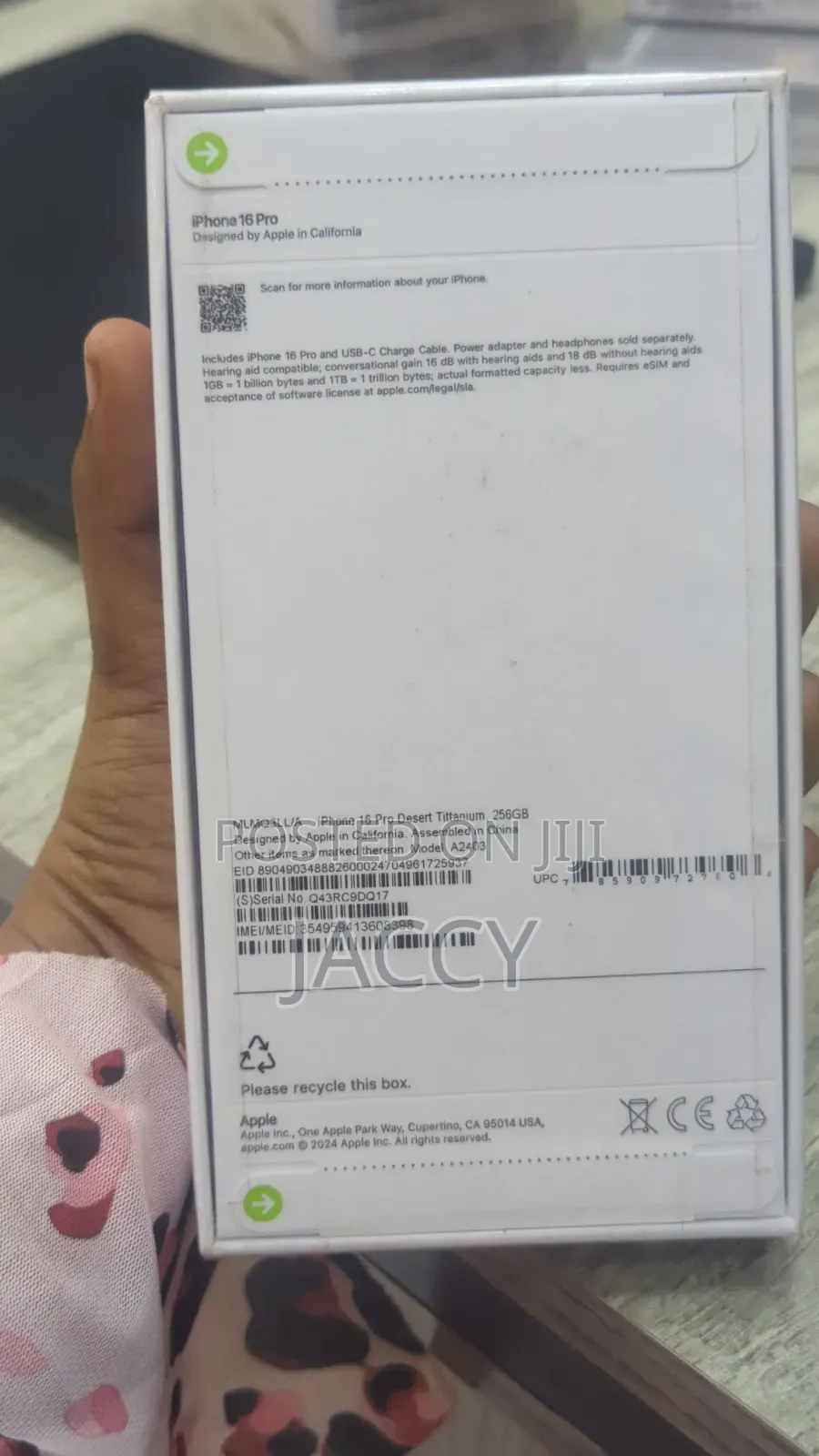 New Apple iPhone 16 Pro 256 GB Black