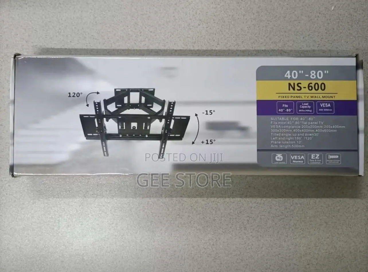 NS-600 Full Motion TV Wall Mount Brackefor Screens 40-80 Inches.