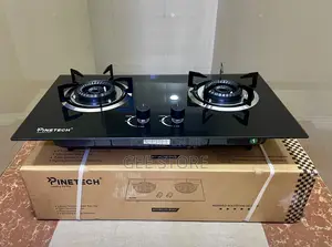 Pinetech PT-B1002 2-Burner Tempered Glass Gas Hob.