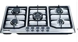 NIKAI 5 Burner Stainless Steel Gas Cooker