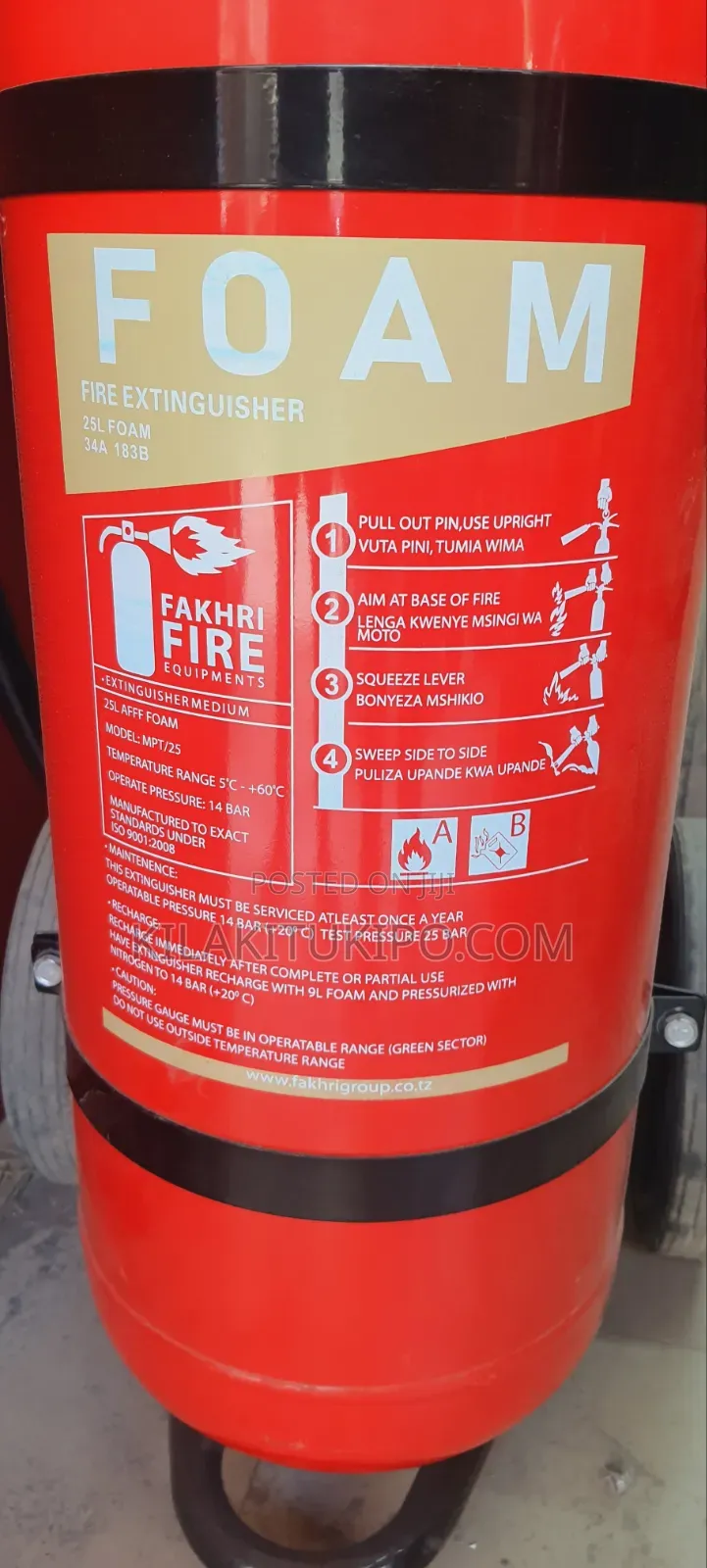 25l Foam 34a 183b Fire Extinguisher