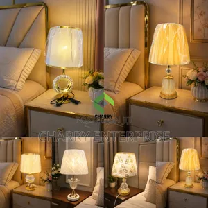 Modern Stylish Bedside Lamp With Crystal-Style Base