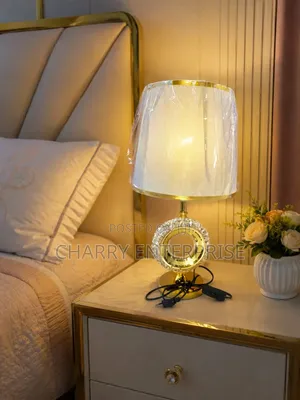 Modern Stylish Bedside Lamp With Crystal-Style Base