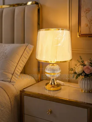 Modern Stylish Bedside Lamp With Crystal-Style Base