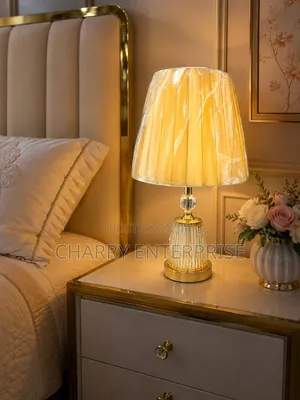Modern Stylish Bedside Lamp With Crystal-Style Base
