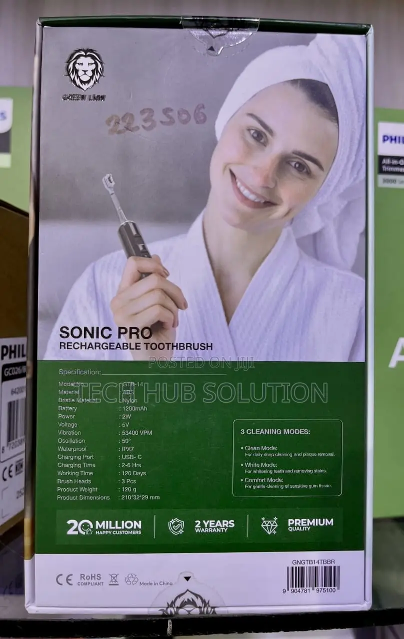 Green Lion Sonic Pro Rechargeable Electric Toothbrush