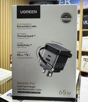 UGREEN Nexode Pro 65W GaN Fast Charger With Built-in Retractable Cable